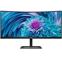 TFT 34" Philips 346E2CUAE, VA, вигнутий, WQHD, DP, HDMI, USB-С, HAS,  колонки, чорний