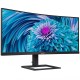 TFT 34" Philips 346E2CUAE, VA, вигнутий, WQHD, DP, HDMI, USB-С, HAS,  колонки, чорний