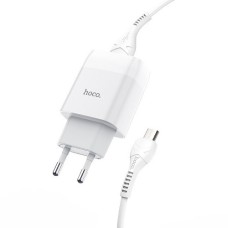 Зарядний пристрій Hoco C72A Glorious (1USB, 2.1А) White (6931474713001) + кабель MicroUSB