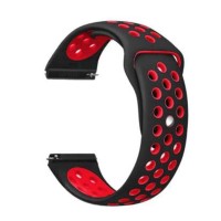 Ремінець BeCover Nike Style для Samsung Galaxy (20mm)/Watch 5/ Watch 4 40/44mm/Watch 4 Classic 42mm/Watch Active/Active 2 40/44mm/Watch 3 41mm/Gear S2/Classic/Gear Sport Black-Red (705695)