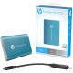 SSD external, USB 3.2 Gen1 Type-C  1Tb, HP P500, TLC, Blue, синій, Retail