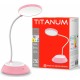 LED лампа настiльна з акумулятором DC3 TITANUM TLTF-022P 7W 3000-6500K USB рожева