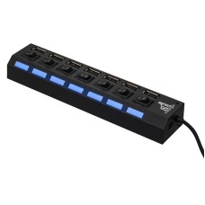 Концентратор USB 2.0 1stCharge 7хUSB2.0 Black (HUB1STU20702)