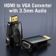 Перехідник HDMI M -> VGA F,  1080P 60Hz, 3,5мм Audio, Vention