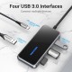 Хаб USB 3.1 Type-C -> 4хUSB 3.0/PD 87W 5-in-1 Gray Mirrored Surface Vention