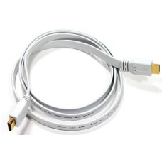 Кабель HDMI M - M, 3.0 м, V1.4, 4K 60Hz, плаский, білий