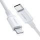 Кабель USB 2.0 Type-C M-Lightning M, 2 м, 3A, Nickel Plating ABS Shell Білий, US171 UGREEN