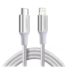 Кабель USB 2.0 Type-C M-Lightning M, 2 м, (20V/3A), (60W) Срібний, US304 UGREEN