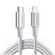 Кабель USB 2.0 Type-C M-Lightning M, 2 м, (20V/3A), (60W) Срібний, US304 UGREEN