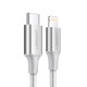 Кабель USB 2.0 Type-C M-Lightning M, 2 м, (20V/3A), (60W) Срібний, US304 UGREEN