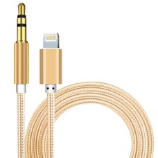 Кабель AUX Lightning - TRS Audio 3.5мм Male/Male 1м Gold