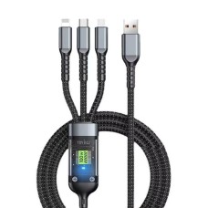 Кабель XoKo SC-3100 USB - Lightning + micro USB + USB Type-C (M/M), 1.2 м, Black (SC-3100)