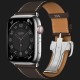 Apple Watch Series 8 45mm Hermès Silver Stainless Steel Case with Ébène Single Tour Deployment Buckle