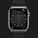 Apple Watch Series 8 45mm Hermès Silver Stainless Steel Case with Noir Single Tour Deployment Buckle