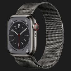 Apple Watch Series 8 45mm GPS + LTE, Graphite Stainless Steel Case with Graphite Milanese Loop (MNKX3)