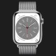 Apple Watch Series 8 45mm GPS + LTE, Silver Stainless Steel Case with Silver Milanese Loop (MNKJ3)