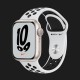 Apple Watch Series 7 45mm Starlight Aluminum Case with Pure Platinum/Black Nike Sport Band (MKNA3)