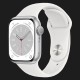 Apple Watch Series 8 45mm Silver Aluminum Case with White Sport Band (MP6N3)