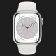 Apple Watch Series 8 45mm Silver Aluminum Case with White Sport Band (MP6N3)