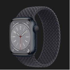 Apple Watch Series 8 41mm Midnight Aluminum Case with Midnight Braided Solo Loop (MNPC3 + MPA73)