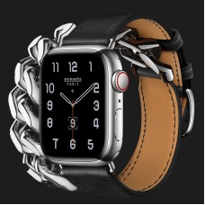 Apple Watch Series 8 41mm Hermès Silver Stainless Steel Case with Noir Gourmette Metal Double Tour