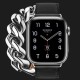 Apple Watch Series 8 41mm Hermès Silver Stainless Steel Case with Noir Gourmette Metal Double Tour