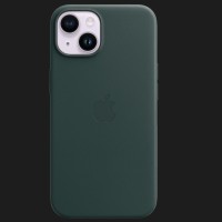 Оригінальний чохол Apple Leather Case with MagSafe для iPhone 14 (Forest Green) (MPP53)