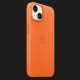 Оригінальний чохол Apple Leather Case with MagSafe для iPhone 14 (Orange) (MPP83)