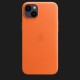 Оригінальний чохол Apple Leather Case with MagSafe для iPhone 14 (Orange) (MPP83)