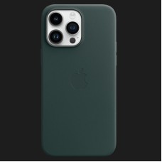 Оригінальний чохол Apple Leather Case with MagSafe для iPhone 14 Pro (Forest Green) (MPPH3)