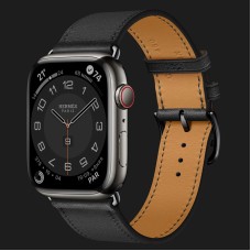 Apple Watch Series 8 41mm Hermès Space Black Stainless Steel Case with Noir Single Tour