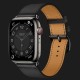 Apple Watch Series 8 41mm Hermès Space Black Stainless Steel Case with Noir Single Tour