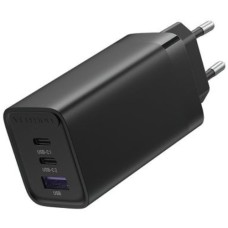 Зарядний пристрій 3xUSB 65W (USB-Cx2+USB-A) PD3.0+QC4.0 чорний Vention