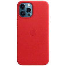 Оригінальний чохол Apple Leather Case with MagSafe для iPhone 12 Pro Max (PRODUCT RED) (MHKJ3)