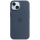 Оригінальний чохол Apple Silicone Case with MagSafe для iPhone 15 (Storm Blue) (MT0N3)