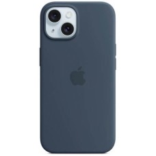 Оригінальний чохол Apple Silicone Case with MagSafe для iPhone 15 Plus (Storm Blue) (MT123)