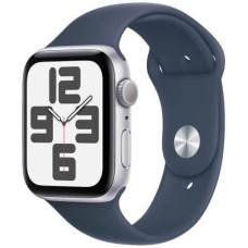 Apple Watch SE 2 44mm Silver Aluminum Case with Storm Blue Sport Band (M/L) (MREE3) 2023