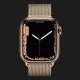 Apple Watch Series 7 45mm Gold Stainless Steel Case with Gold Milanese Loop (MKJG3)