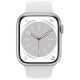 Apple Watch Series 8 41mm GPS + LTE, Silver Aluminum Case with White Sport Band (MP4A3)