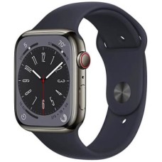 Apple Watch Series 8 41mm GPS + LTE, Graphite Stainless Steel Case with Midnight Sport Band (MNJJ3)