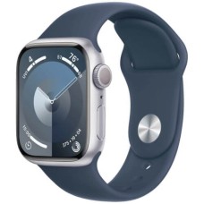 Apple Watch Series 9 41mm Silver Aluminum Case with Storm Blue Sport Band M/L (MR913)