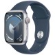 Apple Watch Series 9 41mm Silver Aluminum Case with Storm Blue Sport Band M/L (MR913)