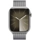 Apple Watch Series 9 45mm GPS + LTE, Silver Stainless Steel Case with Silver Milanese Loop (MRMQ3)