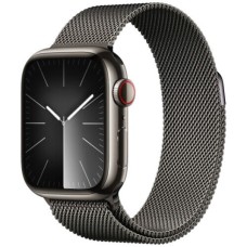 Apple Watch Series 9 45mm GPS + LTE, Graphite Stainless Steel Case with Graphite Milanese Loop (MRMX3)