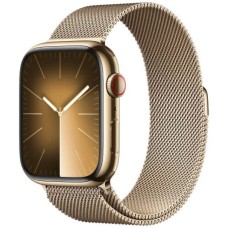 Apple Watch Series 9 45mm GPS + LTE, Gold Stainless Steel Case with Gold Milanese Loop (MRMU3)