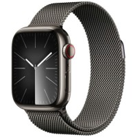 Apple Watch Series 9 GPS + Cellular 41mm Graphite Stainless Steel Case with Graphite Milanese Loop (MRJA3)