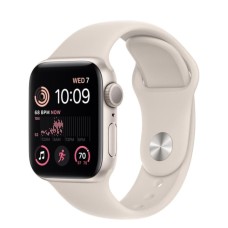 Apple Watch SE 2 44mm Starlight Aluminum Case with Starlight Sport Band (MNJX3)