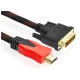 Кабель HDMI M - DVI 24M, 3.0 м, обплетення