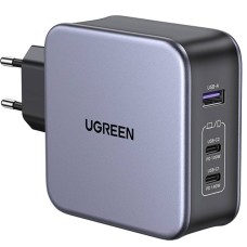 Зарядний пристрій 3xUSB 140W GaN (2хUSB-C+USB-A) CD289 with C to C Cable 1.5 м Gray Ugreen