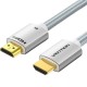 Кабель HDMI M - M, 2.0 м, V2.1, 8K 60Гц обплетення, Silver Metal Type Vention